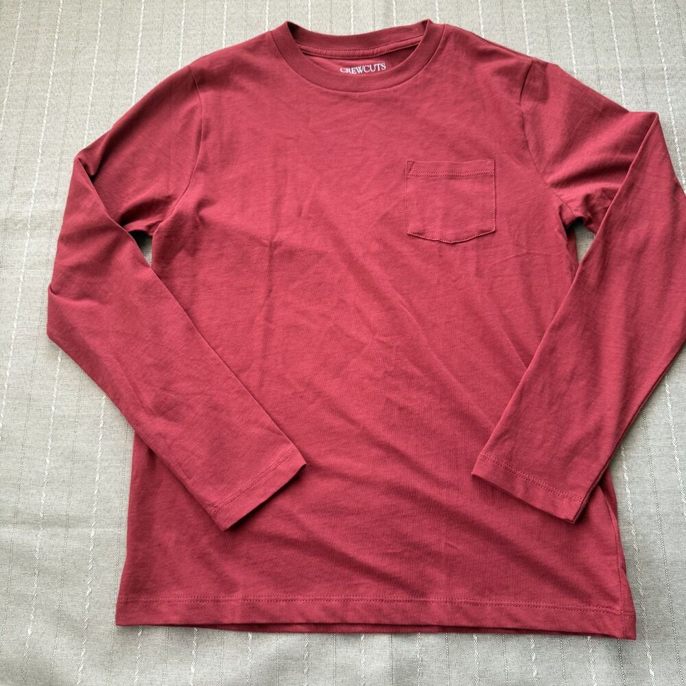 NWT Crewcuts Boys red long sleeve shirt size 10